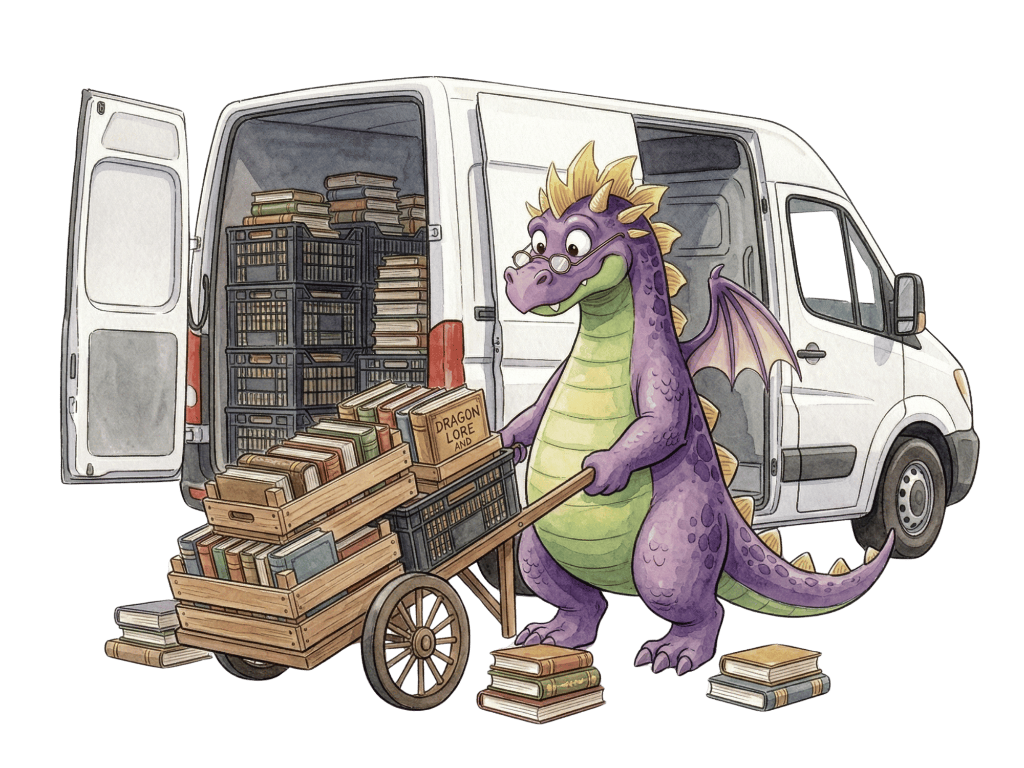 Personas donando cajas de libros con alegría